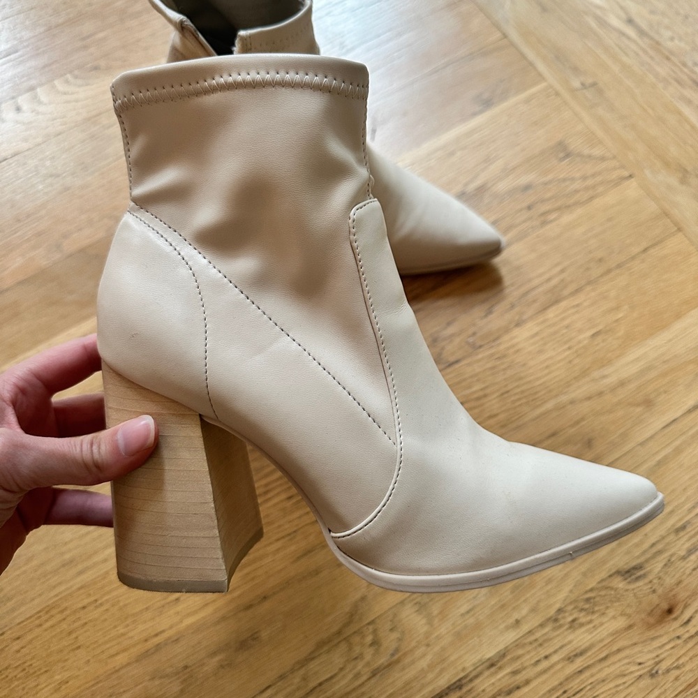 Steve Madden cream booties
